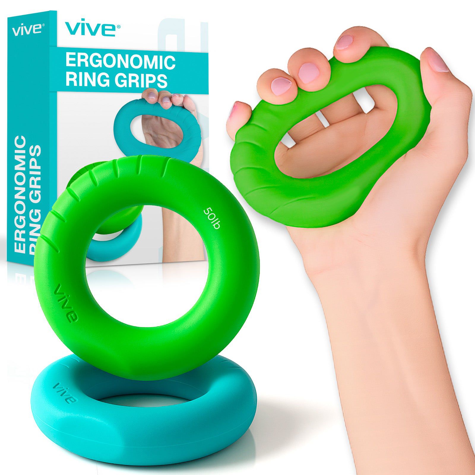 Ergonomic Ring Grips - Hand & Forearm Strength