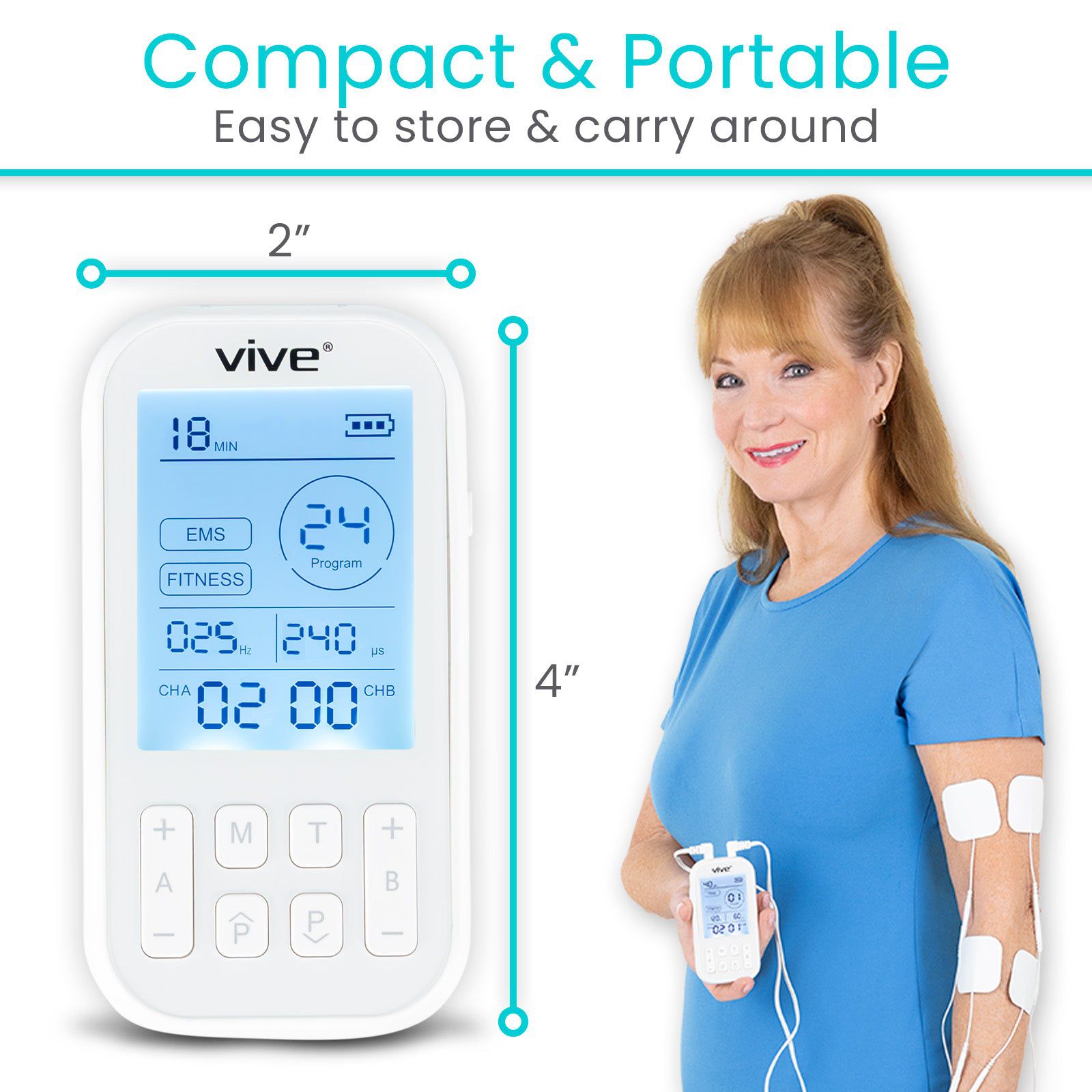 60-Mode TENS and EMS Unit