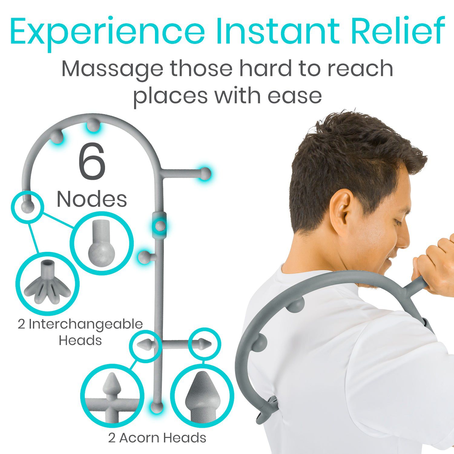 Massage Cane with Interchangeable Heads