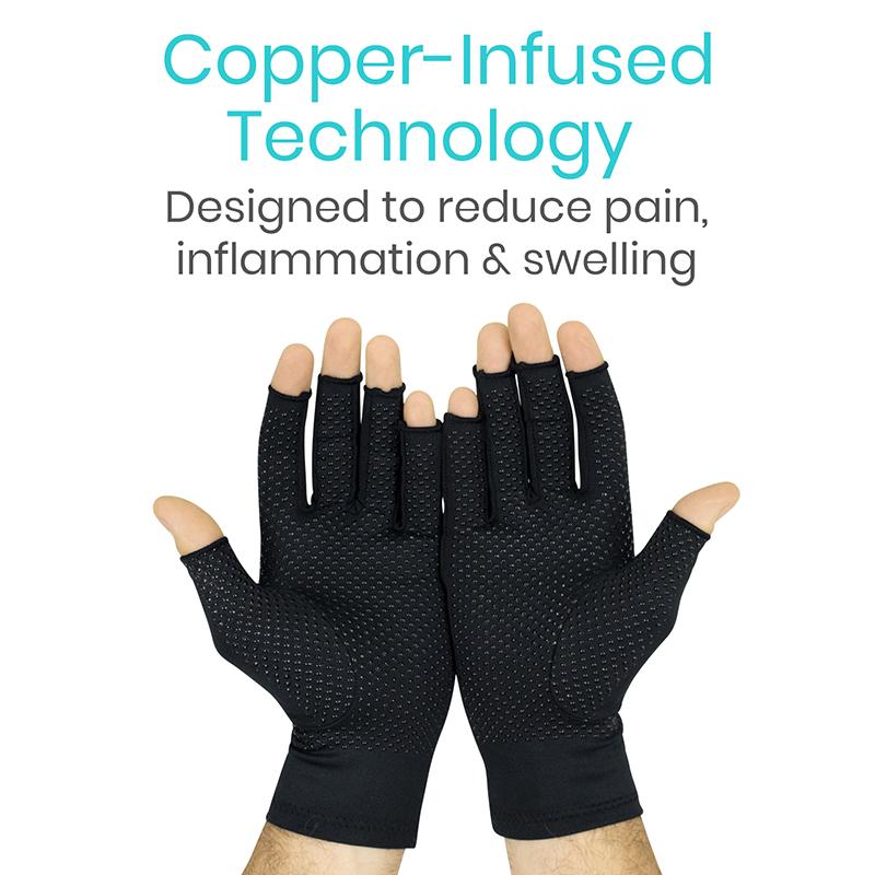 Copper Fingerless Arthritis Gloves