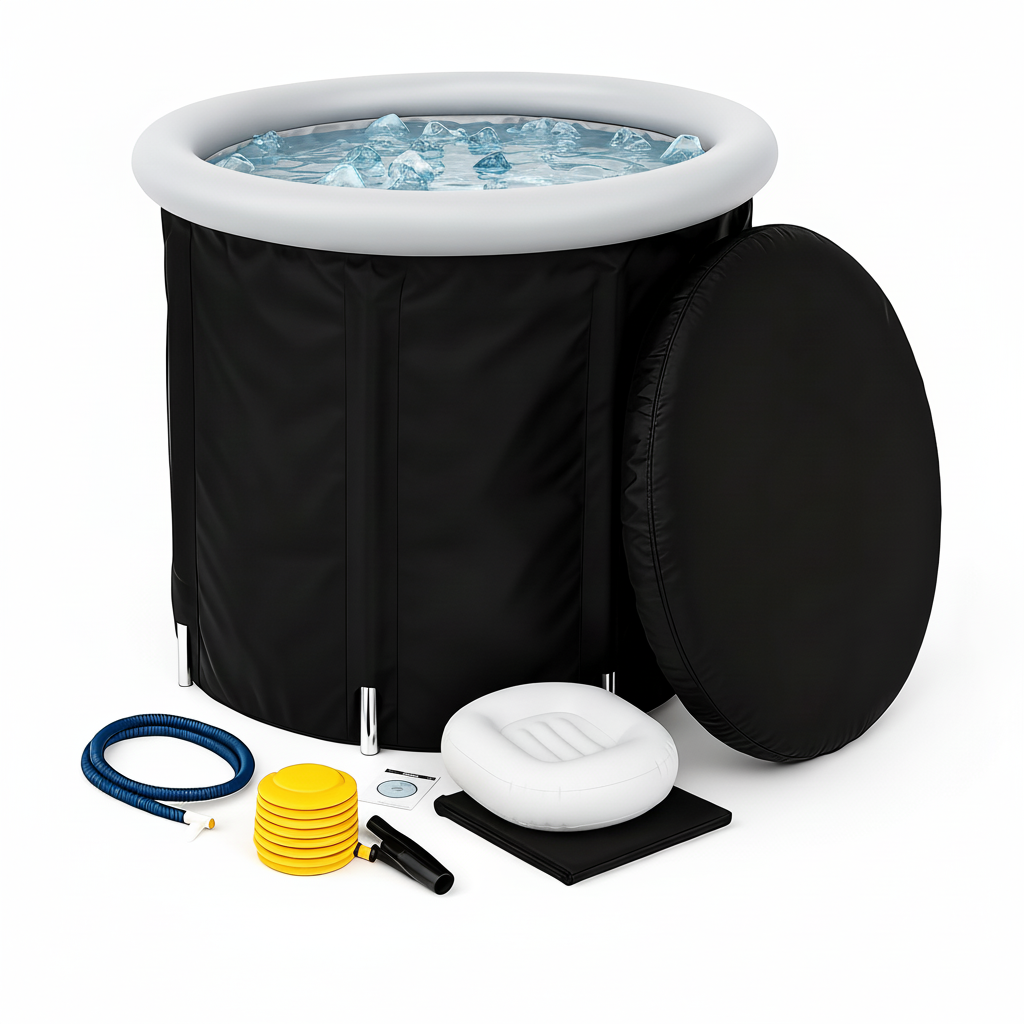 BRBR 105 Gal Ice Bath Tub, Multiple Layered Portable Foldable Ice Bath Tub for Home, Gym & Outdoor Recovery, Cold Therapy Tub