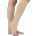Knee High Open Toe Graduated Compression Stockings 20-30mmHg