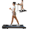 Laxodor Walking Pad, 2-in-1 Portable Under Desk Jogging Machine with LED Display and Remote Control, 2.5HP Treadmill for Home and Office, Black