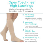 Knee High Open Toe Graduated Compression Stockings 20-30mmHg