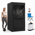 Laxodor Portable Steam Sauna Tent with 9-layer Temperature, Remote control, Folding chair, 70.87" x 35.43" x 35.43", Black