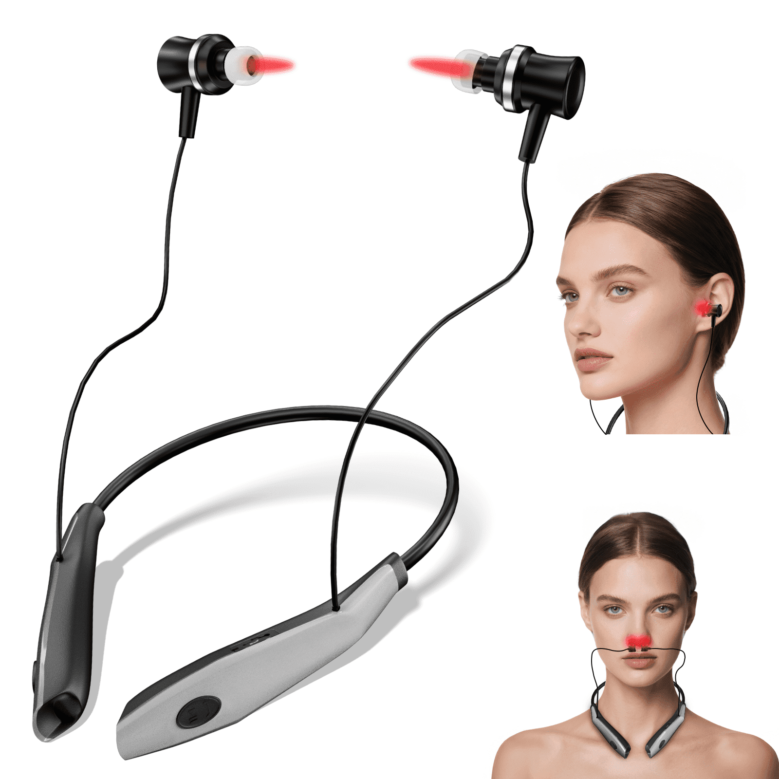 Portable Light Therapy for Nose & Ears - Wearable Neck Design for On-The-Go Comfort, Simple One-Button Operation