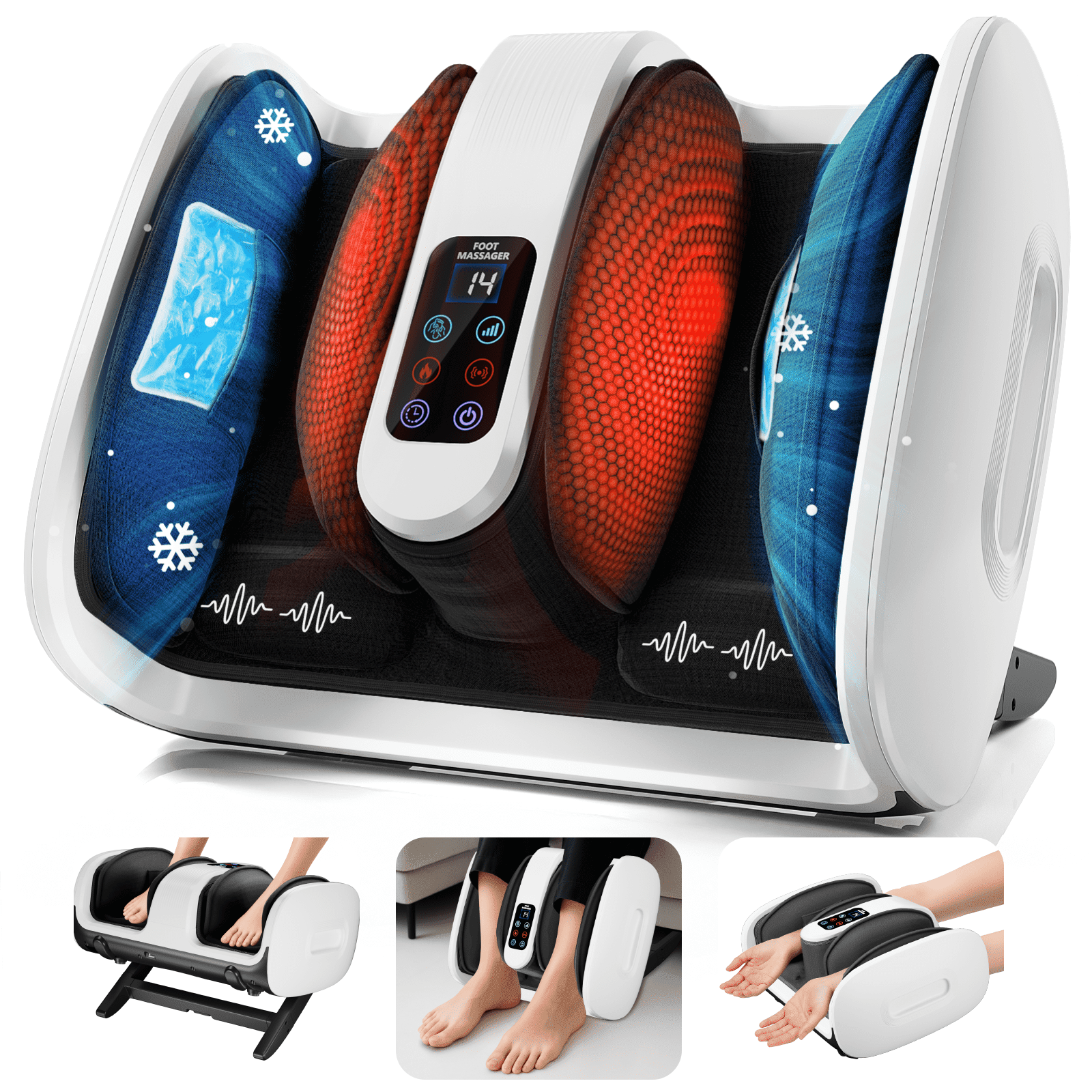 BRBR Foot Massager with Adjustable Ankle for Feet, Legs & Calves - Heat & Ice Therapy, FSA/HSA Approved, Suitable for Multiple Occasions, Perfect Gift Choice